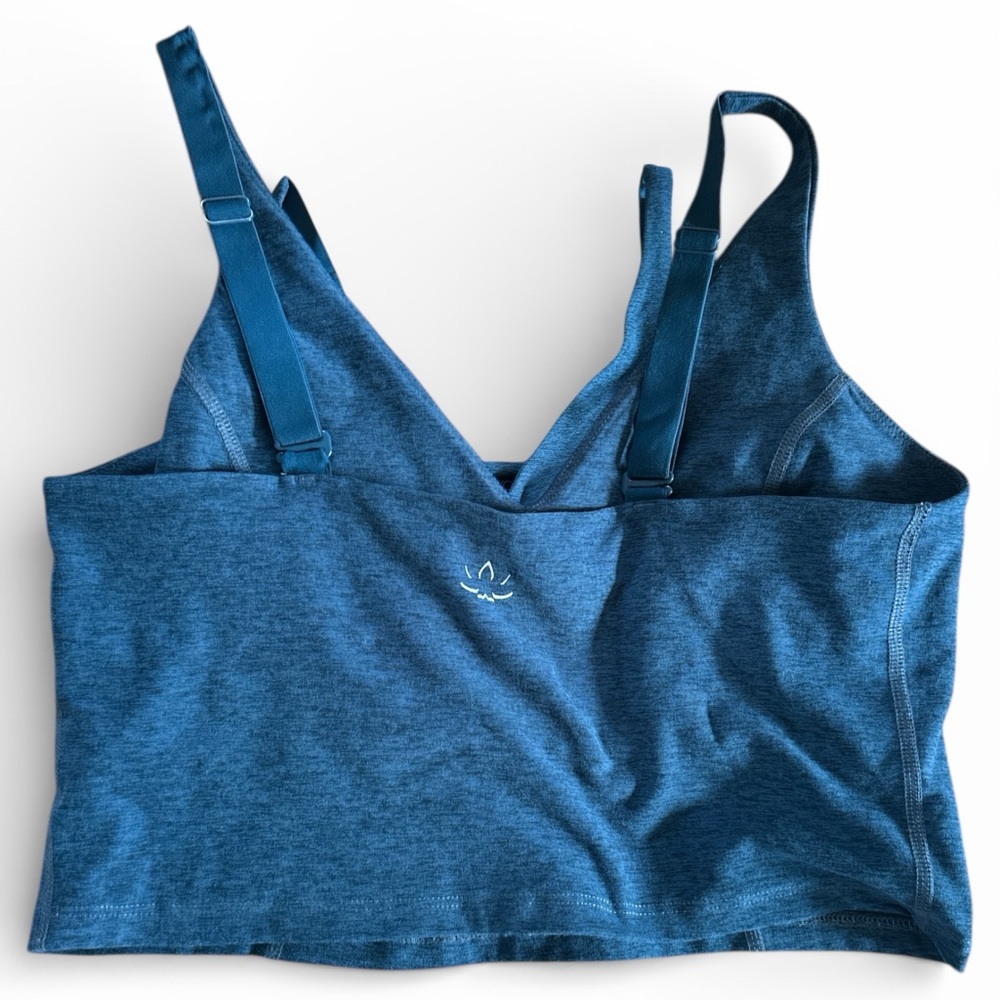 Beyond Yoga Deep Blue V-Neck Sports Bra - Picture 2 of 3
